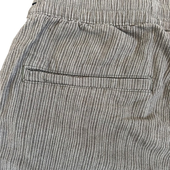 Abercrombie & Fitch Striped Earthy Tone Linen-Blend Shorts - Picture 4 of 7